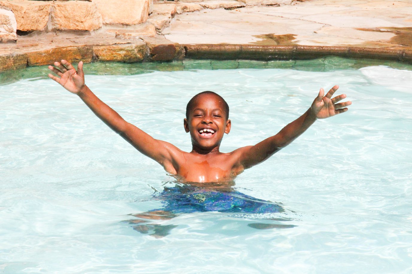 Child enjoying time in the water